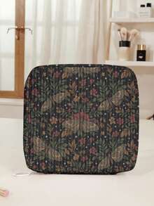 1pc Butterfly All-Over Print Corduroy Multi-Compartment Storage Zipper Sanitary Napkin Pouch, Portable Travel Period Bag For Student,Madam - Multicolor - View 9