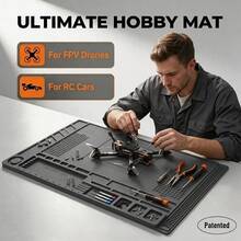 Magnetic Modular Hobby Work Mat For RC Cars, FPV Drones, Repair And Soldering, Premium Anti-Slip Desk Pad With Parts Sorting Tray, Electronics Disassembly And Assembly Mat, Scratch-Resistant And Oil-Proof Desktop Protection, Model Assembly And Repair, DIY Hobbyist Tool Mat - Multicolor - View 4