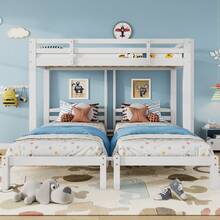 Bunk Bed Triple Sleeper With Side, 3FT, White (90x190cm) (Mattress Not Included) - 1 - View 7