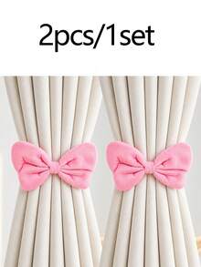 4pcs/2pcs Colorful Bow Curtain Tiebacks, Adjustable No-Drill Design, Decorated With Faux Pearls, Suitable For Bedroom, Living Room, Dining Room, Classroom, Hotel, Tea Room, Guest House, Etc. - one-size - View 14