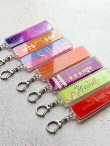 7pcs ARIRANG Song Acrylic Keychains, Y2K Retro Street Style, English Song Name Print, K-Pop Backpack Pendant, Car Key Ring Accessory, Ideal Gift For ARMY Fans Friends - Multicolor - View 3