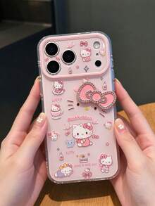 SANRIO 1件透明氣墊歐風粉色3D蝴蝶結KT蘋果手機殼，適用於11-18pm - 彩色 - 查看 5