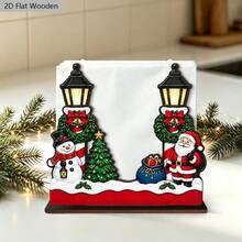 Set Kotak Tisu Bertema Santa Claus dan Nyonya Claus (2 Buah), Cocok untuk Dekorasi Meja Makan Bertema Natal, Pilihan Ideal untuk Dekorasi Meja Natal dan Hadiah Liburan - kayu - View 6
