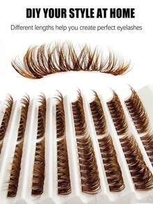 180pcs D Curl 80D PRO Concentrated Coffee/Mocha Brown DIY Eyelash Extensions, Single Strand Easy To Use, Suitable For Home Use, Natural Look, Long-Lasting Wear, Thick And Fluffy, Suitable For Beginners, Can Create Thick Fluffy Natural Eye Makeup - D - View 6