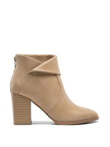 Dream Pairs Women's Square Toe Ankle Boots Chunky Wood-Pattern Heel Platform Boots Metallic Buckle Straps - Brown - View 3
