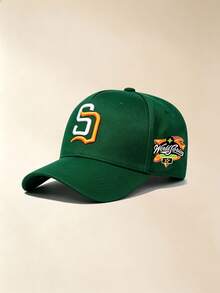 1pc Unisex SD Letter Embroidered Baseball Cap, Print Side Brim Hat, Adjustable Sun Protection Sports Cap, Street Casual Outdoor Travel Dad Hat - Multicolor - View 6