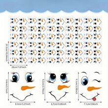 60pcs Snowman Face Stickers Set - Reusable PVC Fridge Magnets, Christmas Party Gifts And Home Decor | Multi-Color Options, Suitable For Christmas, Winter And New Year - Multicolor - View 5