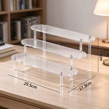 Detachable Acrylic Desktop Organizer, Fashionable Double-Layer Design, Suitable For Storing Cosmetics And Beauty Essentials, Space-Saving, Easy To Assemble, Durable Display Rack - View 9
