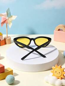 1PC Kids 3-8Y Cat-Eye Frame Fashion Glasses, Lightweight Minimalist Versatile Street Style, Outdoor Photo Outfit, With Glasses Box - Multicolor - View 8