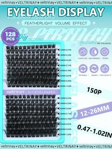 192/224/256/288/320pcs Fluffy Cat Eye Lash Clusters 3D Volume Cluster Lashes 60-150D Thick Soft Individual Lashes Natural Look DIY Lashes Curly Wispy False Eyelashes Multi-Layer Dramatic Fake Eyelashes For Beginners, Dates, Parties, Festivals - View 4