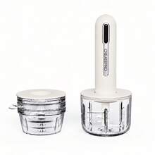 CREATEPRO Electric Rechargeable Multi-Function Food Processor, Built-In 1300mAh Battery, Handheld Stick Design, Multi-Capacity Combination Chopper, One-Touch Quick Blending For Meat And Vegetables, Portable Labor-Saving Kitchen Cooking Tool - Multicolor - View 10