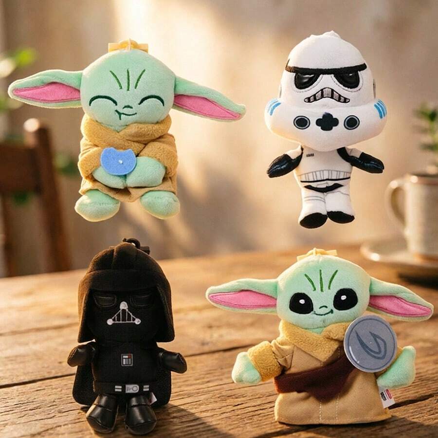 Miniso Star‑Wars  Plush Bag Charm, Grogu(Shield & Macaron), Stormtrooper &  Styles For Option, Soft Stuffed Backpack Pendant, Lovely Collectible Ornament For Fans (1PC) - Multicolor - View 1