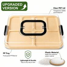 REXMOLI Plastic Handheld Multi-Purpose Serving Tray With Transparent Lid - Upgraded PP Material, Lightweight, Durable And Easy To Clean, 5 Compartment Charcuterie Board - Snack Tray - Portable Meal Tray, Reusable Snack Tray, Suitable For Storing Cheese, Fruit, Crackers, Appetizers, Parties, Picnics, Kitchen And Holiday Gatherings, Christmas Gift Party Carry Tableware - View 10