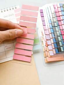 200/400pcs Page Index Tabs, Colorful Semi-Transparent Reusable Bookmarks, Elegant Ribbon Index Labels, Vintage Colorful PET Transparent Adhesive Index Tabs - one-size - View 9