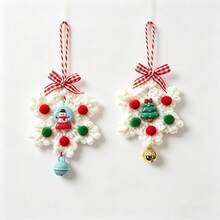 1pc Christmas Tree Festival Decoration Knitted Snowflake Pendant Showcase Christmas Tree Pendant Handmade Accessories Metal Bell Pendant Bag Pendant Keychain Pendant Source Manufacturer - Star - View 1