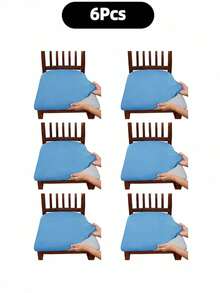 Solid Color High Elastic Chair Seat Cover, Dust-Proof And Wear-Resistant, Suitable For Dining Chair, Office And Home Decor, Washable Dust-Proof Protective Cover, Suitable For Restaurant, Hotel, Home Bench Use, Universal Milk Silk Chair Seat Cover, Dining Chair Cover, Dining Table Chair Cover, Dining Chair Cover Set, 1, 4 Or 6 Pieces - Multicolor - View 29