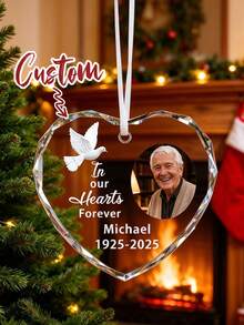 Personalized Christmas Memorial Ornaments With Photo Christmas Tree Decorations Xmas Gifts In Loving Memory Xmas Hanging Keepsake - Multicolor - View 9