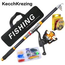 KecchKrezing Carbon Fiber Telescopic Straight Handle Fishing Rod And Reel Full Set, Multiple Sizes Available, Lakeside Picnic Fishing Gear, Great Gift For Fishing Enthusiasts - Black - View 3