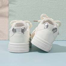 Girls' 2026 Spring New Kids' Sports Shoes, Casual Versatile Soft Sole Running Shoes, Lightweight Student White Sneakers - White - View 3