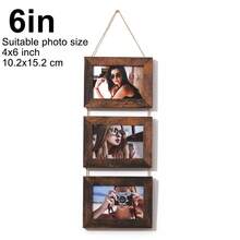 1 Peça Moldura de Foto de Parede Vintage de Madeira, Moldura Rústica Multisfotos, Exibição de Fotos de Família de 6 Polegadas, Moldura de Madeira Vintage com Corda de Juta, Adequada para Decoração de Parede de Sala de Estar, Quarto, Dormitório - Porta-retratos de parede - Visão 13