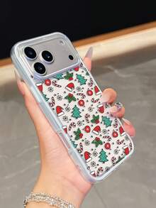 Cute Cartoon Christmas Happy Atmosphere, Snowflake, Christmas Hat, Gloves, Christmas Tree, Design Pattern Anti-Drop Phone Case Protective Cover, Compatible With Iphone 18 Pro Max 17 Pro Max 16 Pro Max 15 Pro Max 14 Pro Max 13 Pro Max 12 Pro Max 11 Pro Max Series Phone Case, Halloween Phone Case Gift For Friends, Classmates, Lovers Or Yourself - Light Blue - View 2