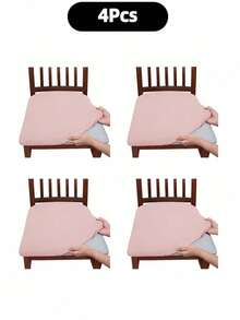 Solid Color High Elastic Chair Seat Cover, Dust-Proof And Wear-Resistant, Suitable For Dining Chair, Office And Home Decor, Washable Dust-Proof Protective Cover, Suitable For Restaurant, Hotel, Home Bench Use, Universal Milk Silk Chair Seat Cover, Dining Chair Cover, Dining Table Chair Cover, Dining Chair Cover Set, 1, 4 Or 6 Pieces - Multicolor - View 17