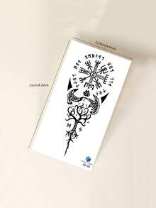 STARTTOOS 6PCS Black Personalized Creative Niche Butterfly Tree Eye Snake Symbol Pattern Party Gift DIY Holiday Gift Temporary Waterproof Tattoo Stickers For Arm Shoulder Back - Black - View 6