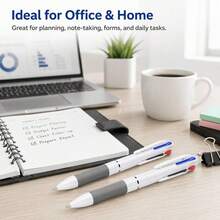 3/5/12/20/30pcs 3-In-1 Multi-Color Retractable Ballpoint Pens, White Barrel Multi-Color Black Red Blue Ink Writing Pens, Multi-Color Office School Diary Ballpoint Pens Neutral Pens - Sets - View 3