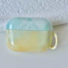 Minimalist Gentle Style Mint Green Gradient Marble Pattern TPU Wireless Earphone Protective Case Compatible With AirPods5 AirPodsPro3 AirPods4 AirPodsPro AirPodsPro2 Earphone Cover With Hanging Clip - Mint Green - View 13