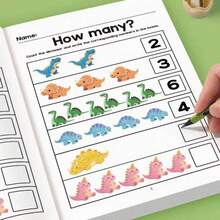 1pc Children's Preschool Math Activity Workbook, Number Writing And Counting Practice Pages, Cute Cartoon Patterns To Attract Kids, Suitable As Holiday And Birthday Gift For Toddlers - Multicolor - View 7