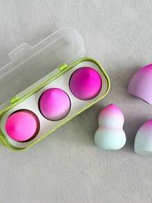 1/2/4/8pcs Dual-Color Gourd-Shaped Makeup Sponge Set, Christmas Series Makeup Tools - Multicolor - View 2