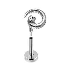1pc ASTM F136 Titanium 16G Gothic Vortex Snake Flat Back Stud Earring Cartilage Piercing Ear Conch Nose Piercing Medusa Body Jewelry - Coiled Snake - View 18