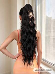 HEYPINK 26 Inch Black Claw Ponytail Extension, Heat Resistant Synthetic Wavy Hair Ponytail, Suitable For Women And Girls For Daily Wear And Party Occasions, Halloween - Black - View 4