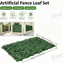 1pc Artificial Ivy Privacy Fence Screen, Artificial Faux Ivy Hedge, Expandable Faux Privacy Fence, Wedding Decoration, Outdoor Garden Decor Fence - Green - View 11
