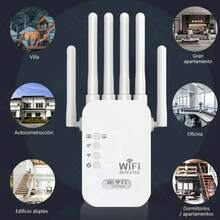Repetidor Wifi 2.4ghz 300mbps Con 6 Antenas Inalámbrico - Tipo de Enchufe A USA (110-127V) - Ver 4