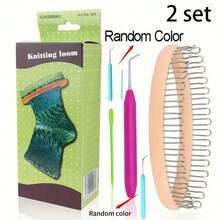 1/2 Set Sock Knitting Machine Kit, Oval Knitting Tool, Yarn Sock Machine With Crochet Hook, Suitable For Beginners, For DIY Craft Yarn Kits, Hats, Scarves, Crochet Knitting, Needlework, Adult Handmade Supplies - One Size - View 12