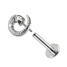 1pc ASTM F136 Titanium 16G Gothic Vortex Snake Flat Back Stud Earring Cartilage Piercing Ear Conch Nose Piercing Medusa Body Jewelry - Coiled Snake - View 15