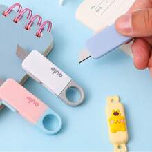 1pc Cute U-Shaped Mini Retractable Utility Knife, Portable Pocket Box Cutter, Student Paper Cutting Craft Tool, Small Express Package Unboxing Knife, DIY Art Stationery Wallpaper Cutter - Cute U-shaped Letter Opener - View 3