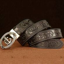 Men's Vintage Second Layer Cowhide Belt With Automatic Buckle - Fashionable Casual Jeans Accessory - For Men - Perfect Gift For Husband And Father - DC86 87 - View 6