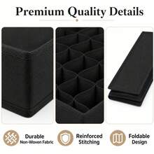 Cabinet And Drawer Underwear Organizer, Wardrobe Clothes Bra Underwear Organizer, Socks Pants Home Use Foldable Storage Box - Black - View 6