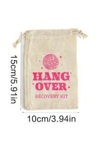 1pc Hangover Survival Kit Canvas Gift Bag, Drawstring Gift Bag (1/2/6/12pcs), Suitable For Wedding, Christmas, Halloween Party Favors - Multicolor - View 3