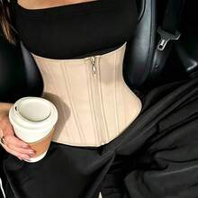 1pc Women's Waist Training Belt With Zipper And Hooks, 2-In-1 High Compression Waist Trainer, Breathable Tight Abdominal Shaping, Yoga Compression Bodysuit, Fitness Workout Shaping Wear, Suitable For Multiple Occasions, Summer, Winter, Spring, Autumn - Multicolor - View 8