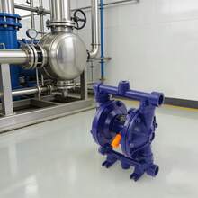QBY-15Z Air Operated Diaphragm Pump, Cast Iron Pneumatic Double Diaphragm Pump 1/2" Inlet Outlet For Industrial Liquid Delivery - Blue - View 4