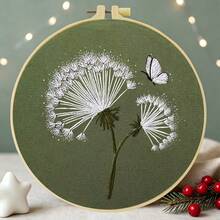 Embroidery Kit 15x15cm/5.9in DIY Set With Dandelion Pattern. For Adult Beginners. Includes Fabric, Instructions, Hoop, Needles & Threads. Great Gift For Friends/Family. Home Or Office Art Decor. - Dandelion - View 6