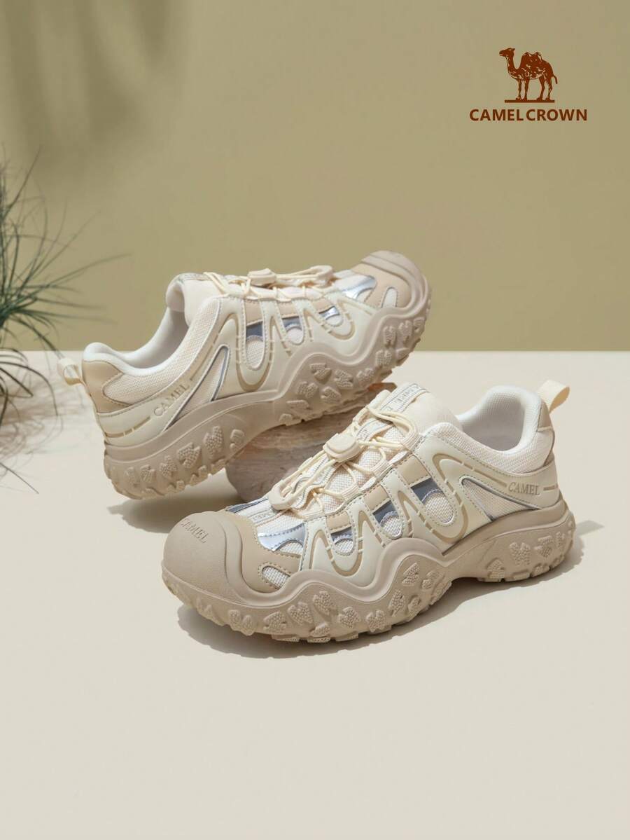 CAMEL CROWN 女士厚底徒步鞋,耐用户外运动登山鞋,春季款 - 米銀杏 - 查看 1