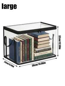 1pc White Transparent Thickened Storage Box, Double Zipper Lid Closed Storage Box, Ideal For Classifying And Storing Clothing, Blankets, Pants, Underwear, Space-Saving Design For Office And Home Organization, Wardrobe Storage System - Multicolor - View 8