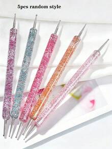 5/1pc Dual-Ended Nail Art Dotting Tool, Dotting Needle Set - Multicolor - View 6