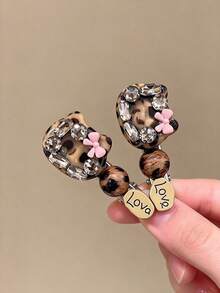 1pc Leopard Print Hair Clip For Women, High-End Hair Accessory, Alligator Hair Clip, Side Clip For Bangs And Loose Hair - Multicolor - View 3