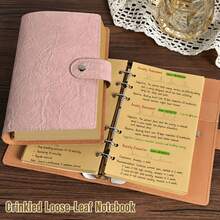 A6 Kraft Paper Notebook, Highly Attractive INS Style Loose-Leaf Detachable Notebook, Soft Cover Portable Planner, Study Note-Taking Supplies - Multicolor - View 8