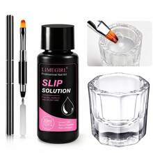 LIMEGIRL Poly Gel Nail Slip Solution Set 30ml For Polygel Builder Poly Nails Hard Gel Cleanser Solutions 1.01Fl.Oz With Nail Art Tool - Clear - View 11